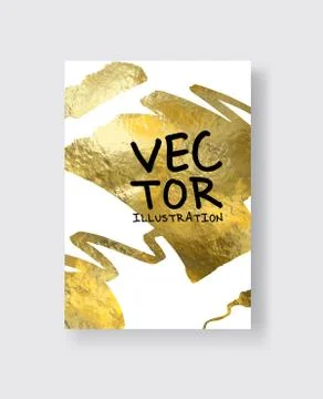 Vector White and Gold Design Templates for Brochures. Stock Illustration