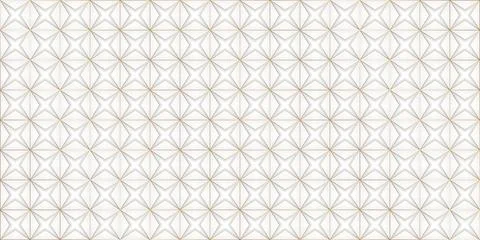 Vector white and gray wallpaper with a golden outline. Origami made of white Stock Illustration