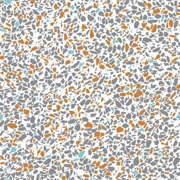 Vector white and grey colourful terrazzo mosaic texture seamless background.  Stock Illustration