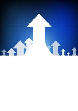 Vector : White arrows on blue grid background Stock Illustration