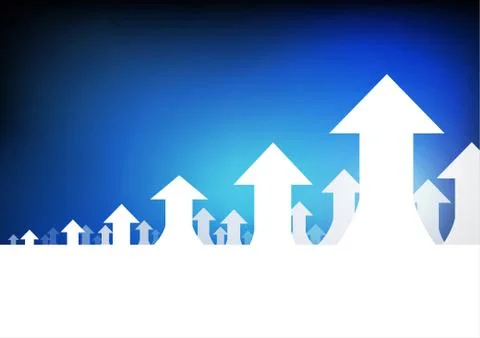 Vector : White arrows on blue grid background Stock Illustration