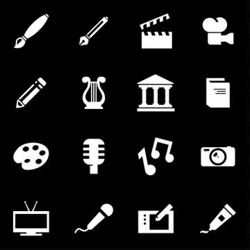 Vector white art icon set Stock Illustration