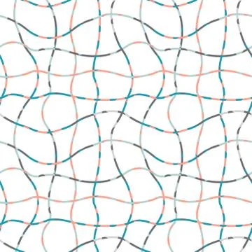 Vector white background with colorful curvy lines. Seamless texture Illustrazione stock