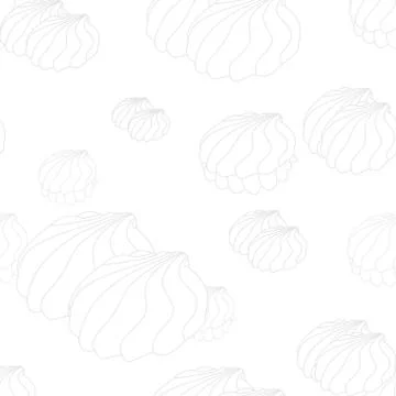 Vector white background with contour zephir. Seamless pattern Stock Illustration