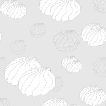 Vector white background with contour zephir. Seamless pattern Stock Illustration