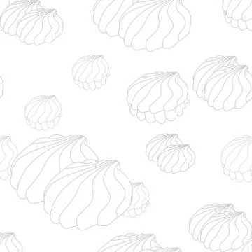 Vector white background with contour zephir. Seamless pattern Stock Illustration