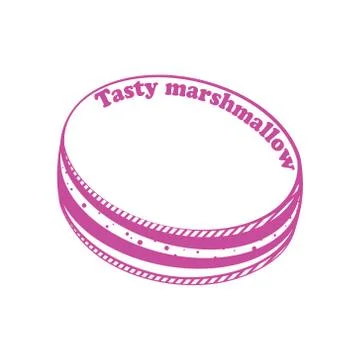 Vector on white background. Cute almond macaroon. Stock Illustration