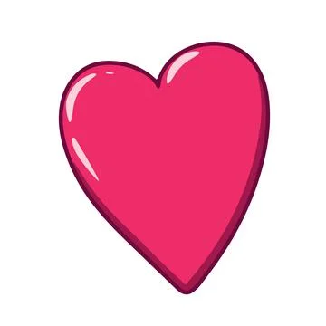 Vector on a white background. Pink heart love. Stock Illustration
