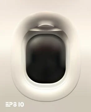 Vector on white background plane illuminator. Vector 3d realistic plane window Illustrazione stock