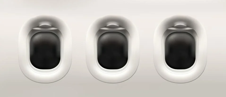 Vector on white background plane illuminator. Vector 3d realistic plane window Stock-Illustration