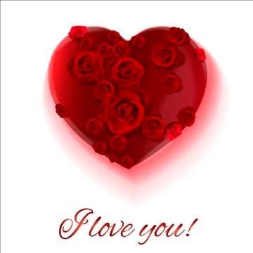 Vector. White background. Postcard heart. Valentine's day. I love you Stock Illustration