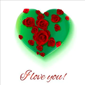 Vector. White background. Postcard heart. Valentine's day. I love you 스톡 일러스트