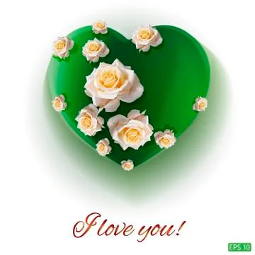 Vector. White background. Postcard heart. Valentine's day. I love you Stock Illustration