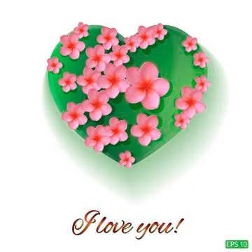 Vector. White background. Postcard heart. Valentine's day. I love you Stock Illustration