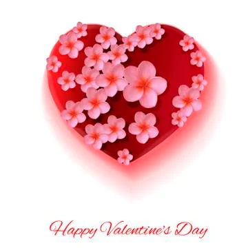 Vector. White background. Postcard heart. Valentine's day. I love you Stock Illustration