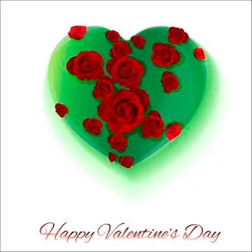 Vector. White background. Postcard heart. Valentine's day. I love you Stock Illustration