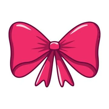 Vector on a white background. Red festive bow isolated illustration. Stock Illustration