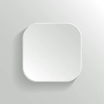 Vector White Blank Button - App Icon Template Illustrazione stock