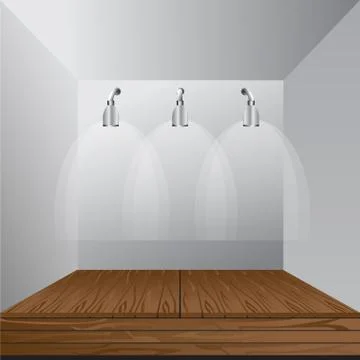 Vector White Blank Indoor Trade exhibition Booth Standard Stand Stock Illustration