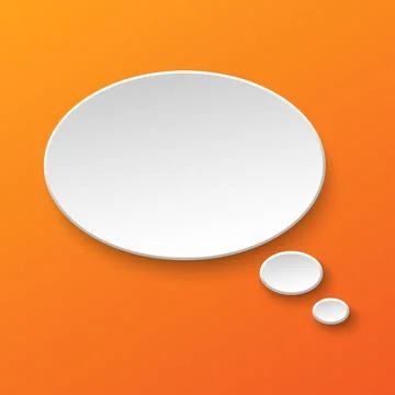 Vector white blank paper speech bubble on orange gradient background Stock Illustration