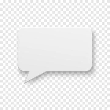 Vector white blank paper speech bubble on background. Illustrazione stock