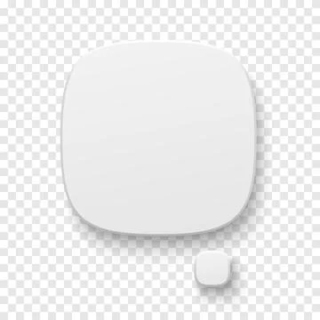 Vector white blank paper speech bubble on transparent background. Squircle sh Stock Illustration