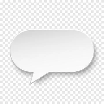 Vector white blank paper speech bubble on transparent background. Oval shape Stock Illustration