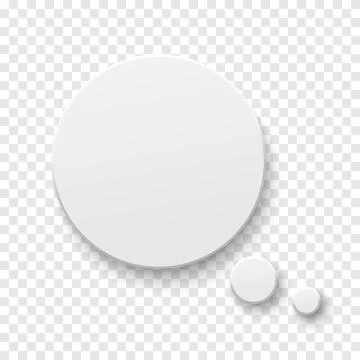Vector white blank paper speech bubble on transparent background. Round shape Stock Illustration