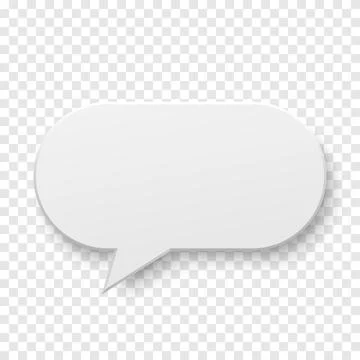 Vector white blank paper speech bubble on transparent background. Oval shape Stock Illustration