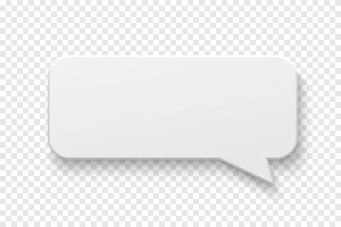 Vector white blank paper speech bubble on background. Rectangle shape. Stock Illustration
