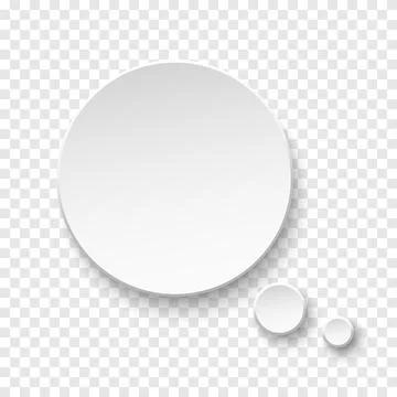 Vector white blank paper speech bubble on transparent background. Round shape Stock Illustration