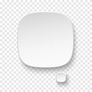 Vector white blank paper speech bubble on transparent background. Squircle .. Stock Illustration