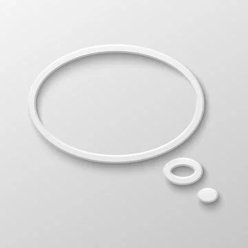 Vector white blank speech bubble icon on white gradient background. Stockillustratie