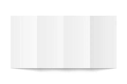 Vector white blank vertical double gate fold opened on white background. Stock Illustration