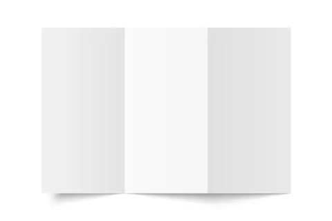 Vector white blank vertical three panel accordion fold opened on background Stock Illustration