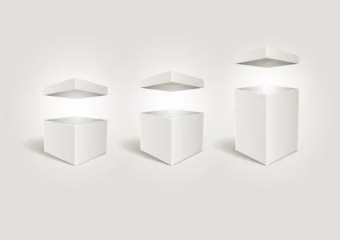Vector white boxes illustration. Stock Illustration