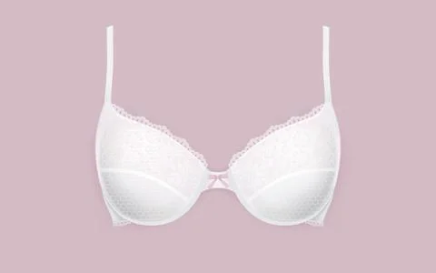 Vector white bra with lace isolated on background Stock-Illustration