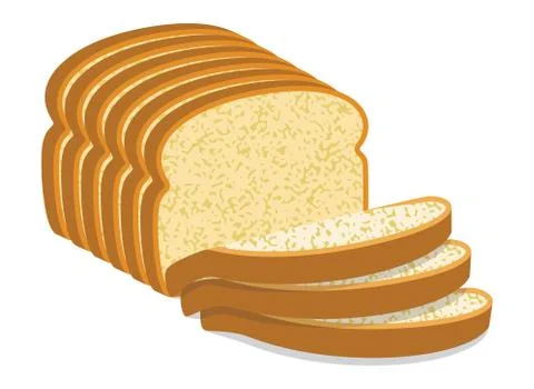 Vector white bread slices Illustrazione stock