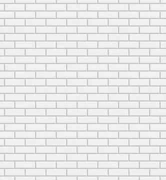 Vector white brick wall background Stock Illustration