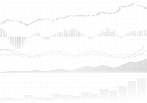 Vector : White business graphs on white background イラスト素材
