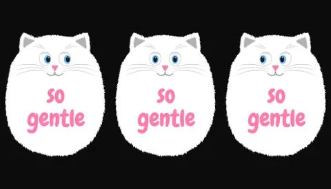 Vector White Cat in Cartoon Style. 1 Stock Illustration