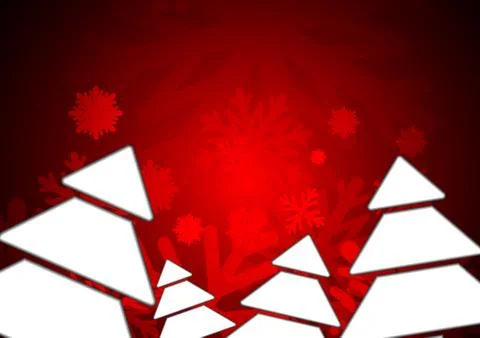 Vector : White christmas tree on red christmas background Stock Illustration