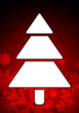 Vector : White christmas tree with space for text on red christmas background Stock Illustration