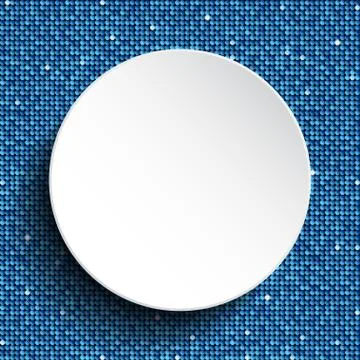 Vector white circle with blue sequins background. Stock Illustration