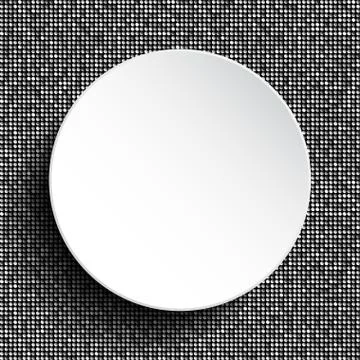 Vector white circle on silver sequins background . Stock Illustration
