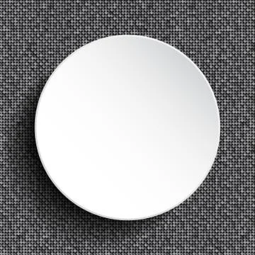 Vector white circle on silver sequins background . Stock Illustration