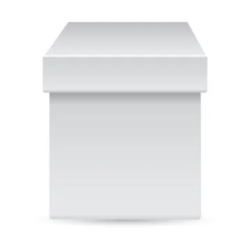 Vector white closed box for package or gifts isolated on white background. 스톡 일러스트