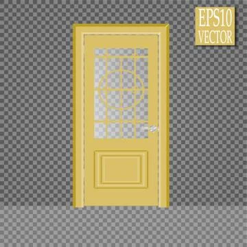 Vector White Closed Door with Frame Isolated on Background Stock-Illustration