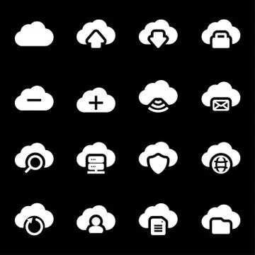 Vector white cloud icons set Stock Illustration