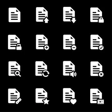 Vector white document icons set 스톡 일러스트